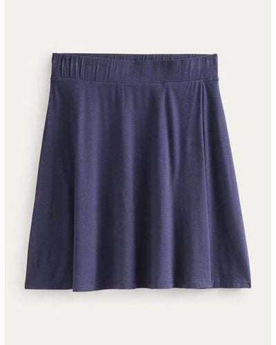 Boden Jersey Wrap Mini Skirt - Blue