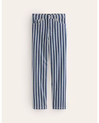 Boden Striped Straight Jeans - Blue