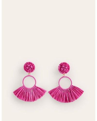 Boden Tassel Ring Earrings - Pink