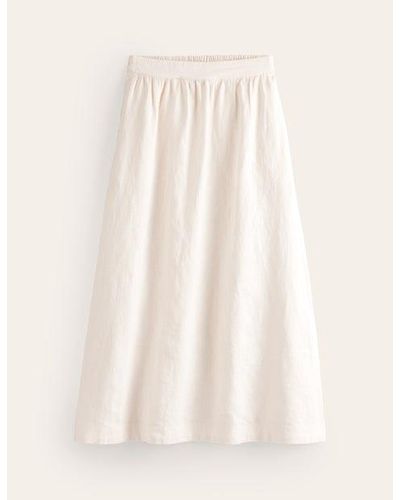 Boden Florence Linen Midi Skirt - Natural