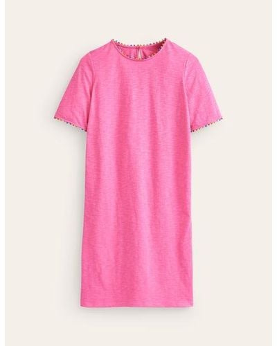 Boden Ali Pom Sleeve Dress - Pink
