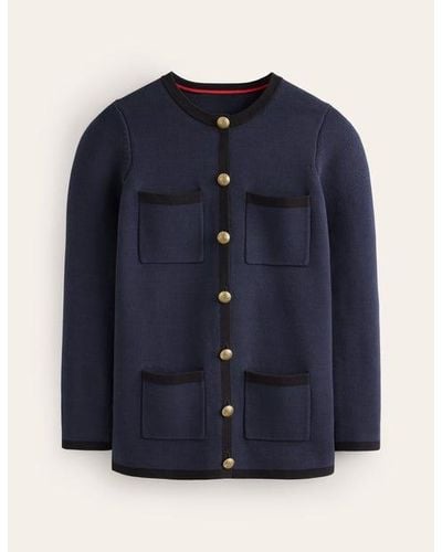 Boden Holly Longline Knitted Jacket - Blue