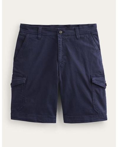 Boden Garment Dye Cargo Shorts - Blue