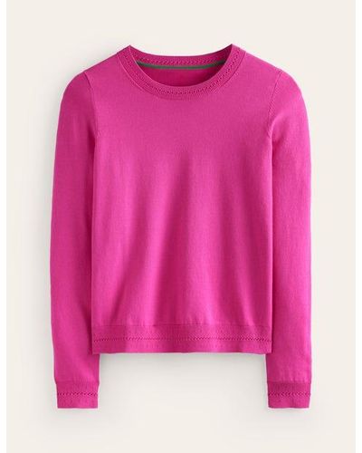 Boden Catriona Baumwoll-Pullover Mit Rundhalsausschnitt Damen - Pink