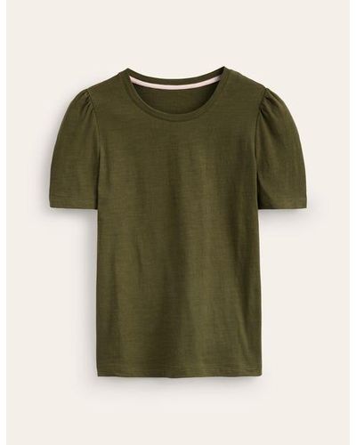 Boden T-Shirt Mit Puffärmeln Aus Baumwolle Damen - Grün