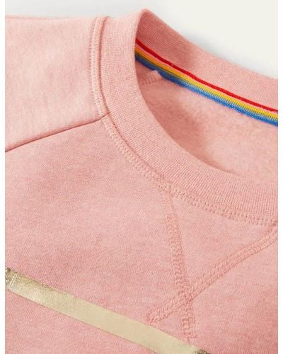 Boden Gemustertes Sweatshirt Aus Baumwolle Damen - Pink