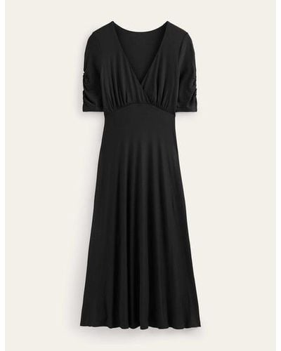 Boden Rebecca Jersey Midi Tea Dress - Black