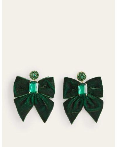 Boden Party Bow Earrings - Green