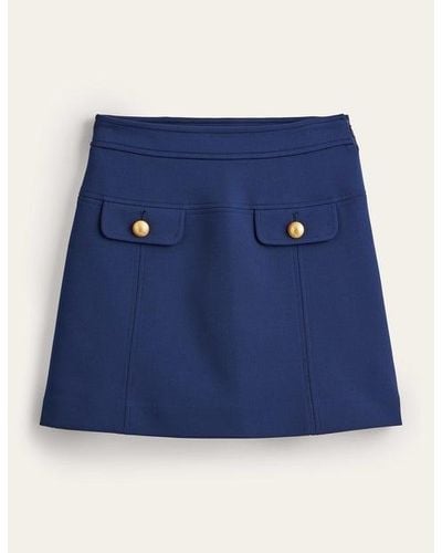 Boden Tailored A-Line Mini Skirt - Blue