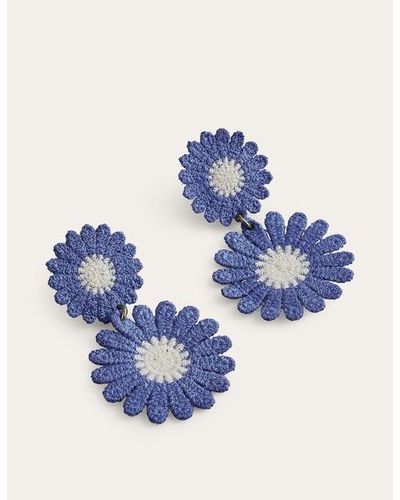 Boden Floral Lace Earrings - Blue