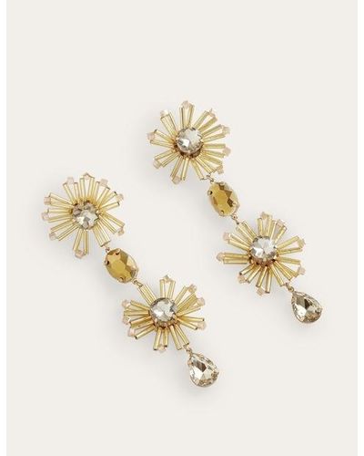 Boden Bead Floral Drop Earrings - Metallic