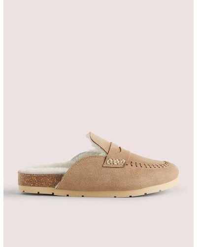 Boden Shearling Loafer Slippers Natural
