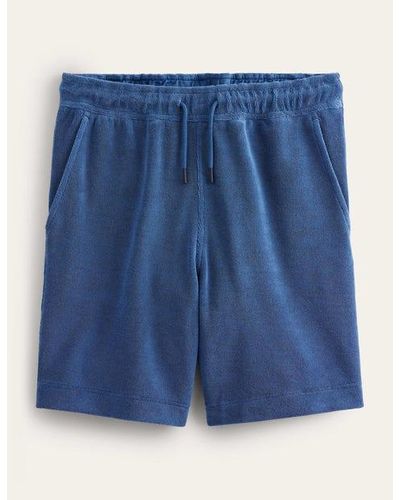 Boden Towelling Drawstring Shorts - Blue