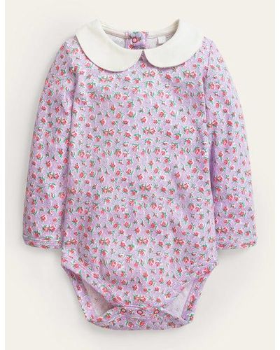 Boden Pointelle Collared Body Baby - Pink