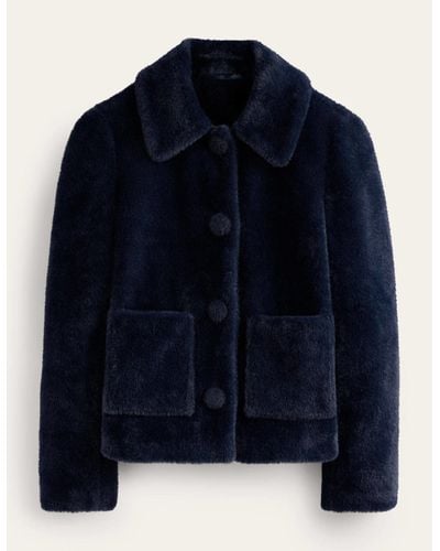 Boden York Faux-fur Coat - Blue