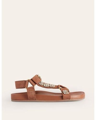 Boden Embellished Trek Sandals - Brown