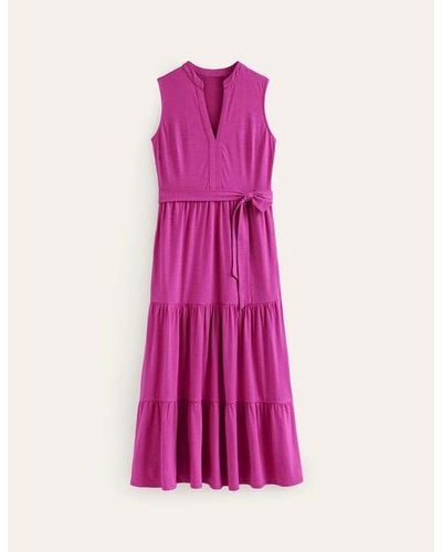 Boden Naomi Notch Jersey Maxi Dress - Pink