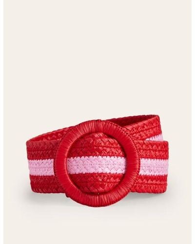 Boden Stripe Belt - Red