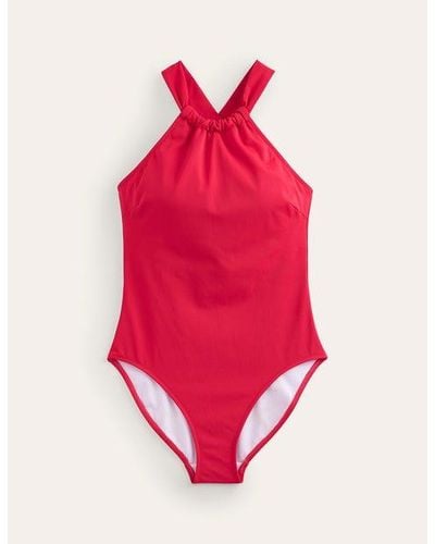 Boden Gather Cross-back Swimsuit - Pink