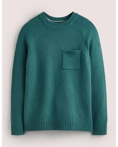 Boden Chunky Cashmere Crew Jumper - Green
