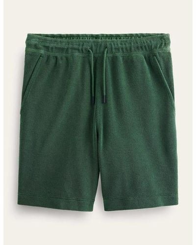 Boden Towelling Drawstring Shorts - Green