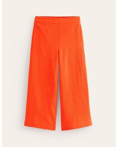 Boden Double Cloth Cropped Trousers - Orange