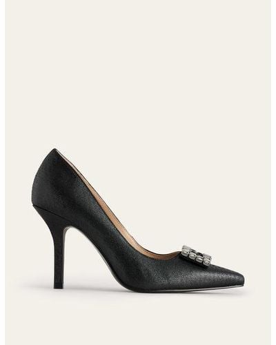 Boden Jewelled Heeled Court Shoes - Black
