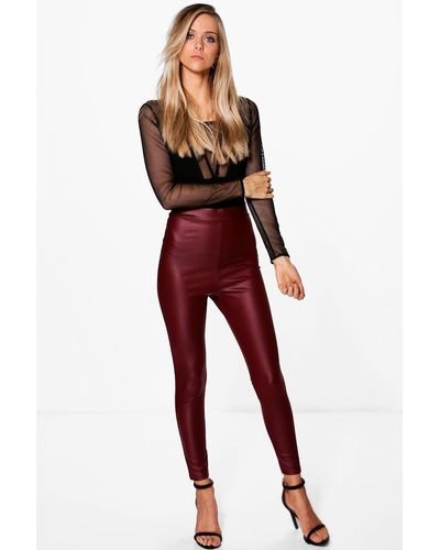 matte leather look leggings