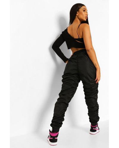 ruched shell joggers