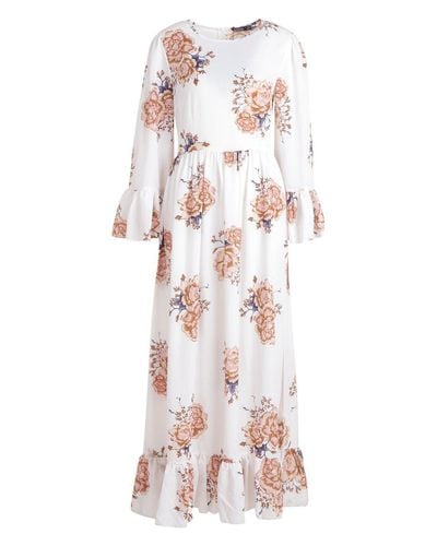ruffle hem and sleeve maxi dress