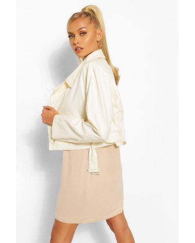 Boohoo Oversized Pu Moto Jacket in Black - Lyst