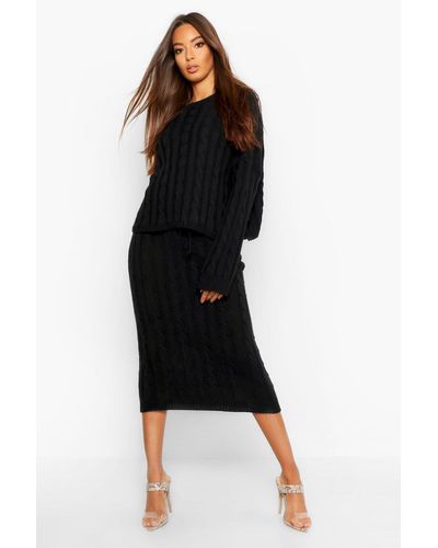 knit skirt and sweater set