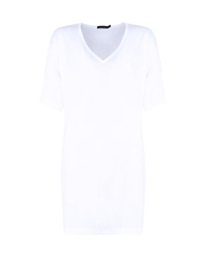 v neck t shirt dress white