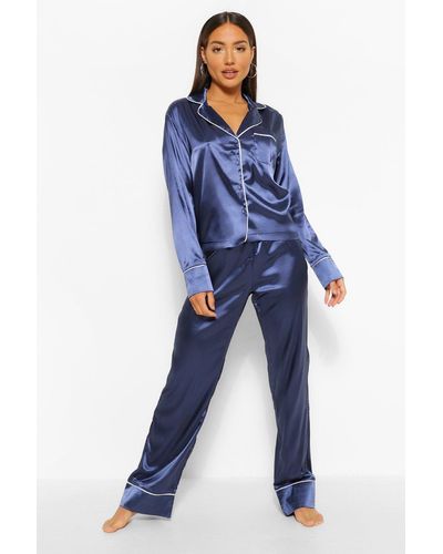 satin pjs boohoo
