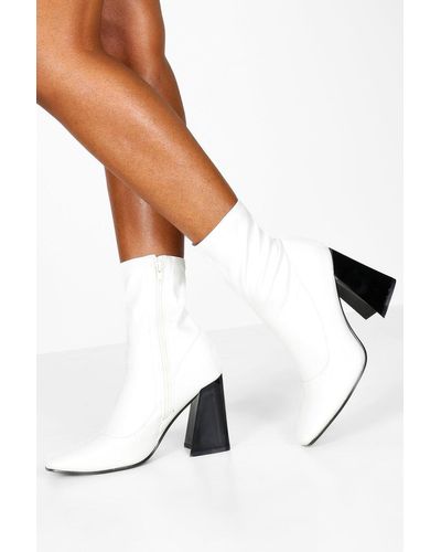white sock boot heels