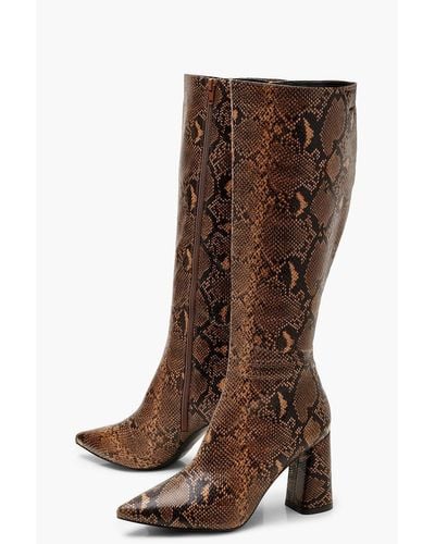 snake print high boots