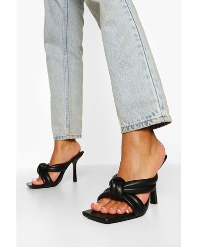 black padded mules