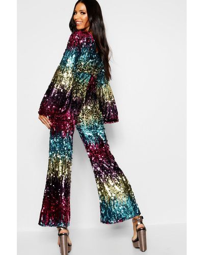 rainbow sequin jumpsuit