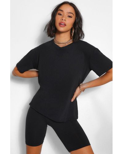 Boohoo T-shirt Cycle Short Co-ord Set in Black (Blue) - Lyst
