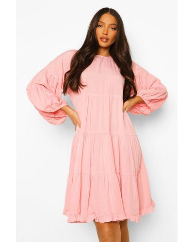 new look pink smock dress