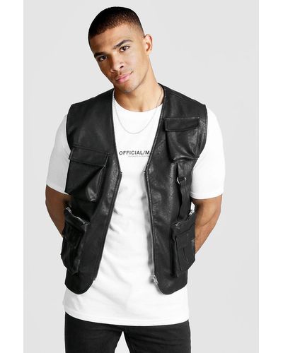 leather utility vest
