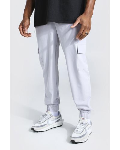 boohooman grey cargo joggers