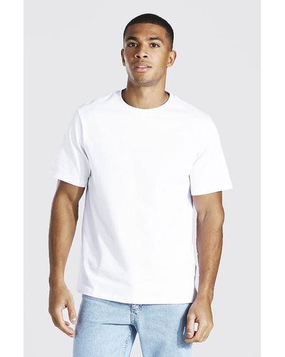 BoohooMAN Denim Regular Fit Heavyweight T-shirt in White for Men - Lyst