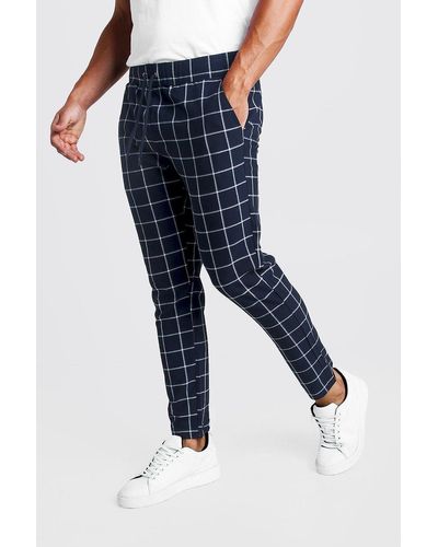 boohooman smart checked jogger