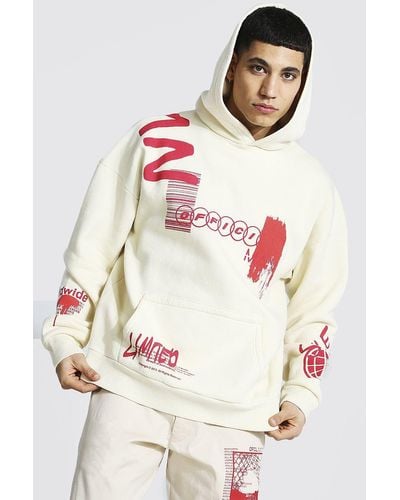 man official graffiti print hoodie