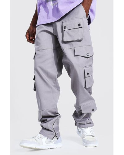 boohooman grey cargo joggers