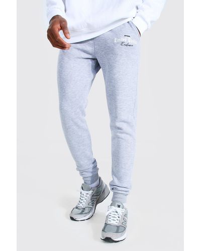BoohooMAN Synthetic Limited Edition Printed Skinny Joggers in Grey (Blue) for Men - Lyst