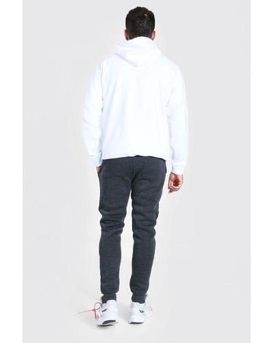 BoohooMAN Basic Regular Fit Marl Jogger in Grey (Gray) for Men - Lyst
