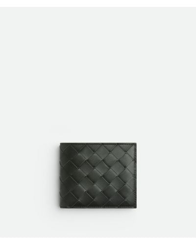 Bottega Veneta Intrecciato Bi-Fold Wallet With Coin Purse - Gray