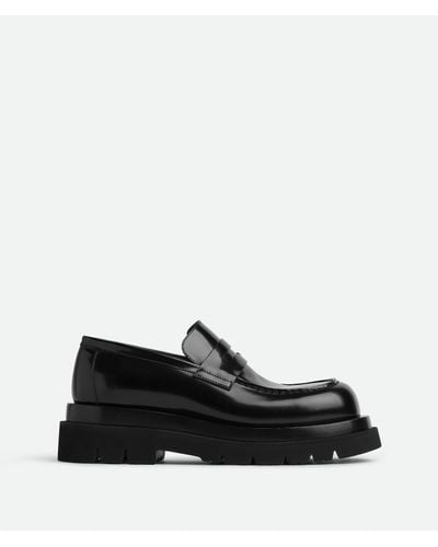 Bottega Veneta Lug Leather Loafers - Black